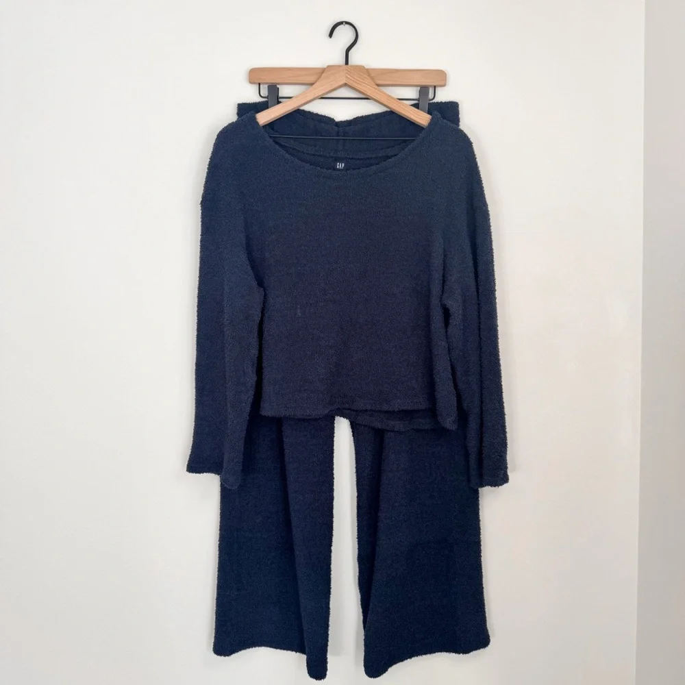 Gap Navy Blue Cozy Teddy Pajama Lounge Set Size Large